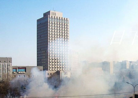北京电影学院附近起火现场图片